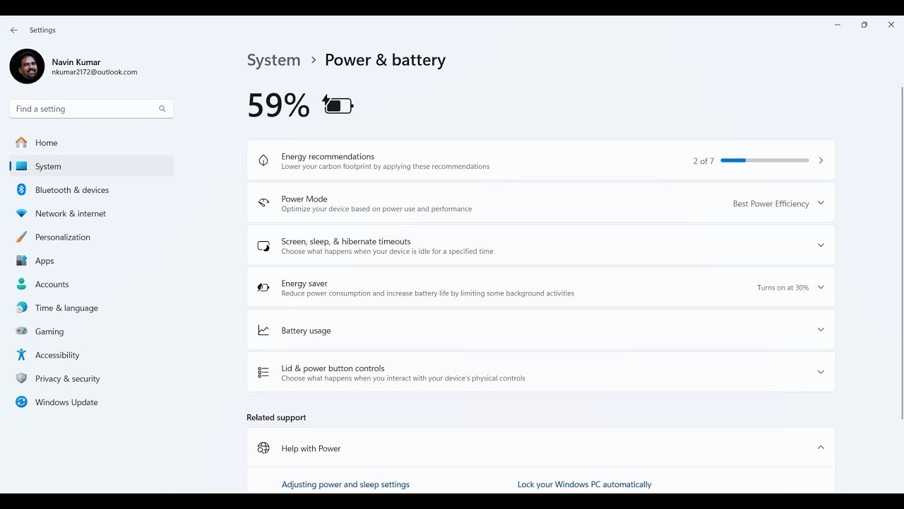 How to fix Power & battery Settings crash in Windows 11