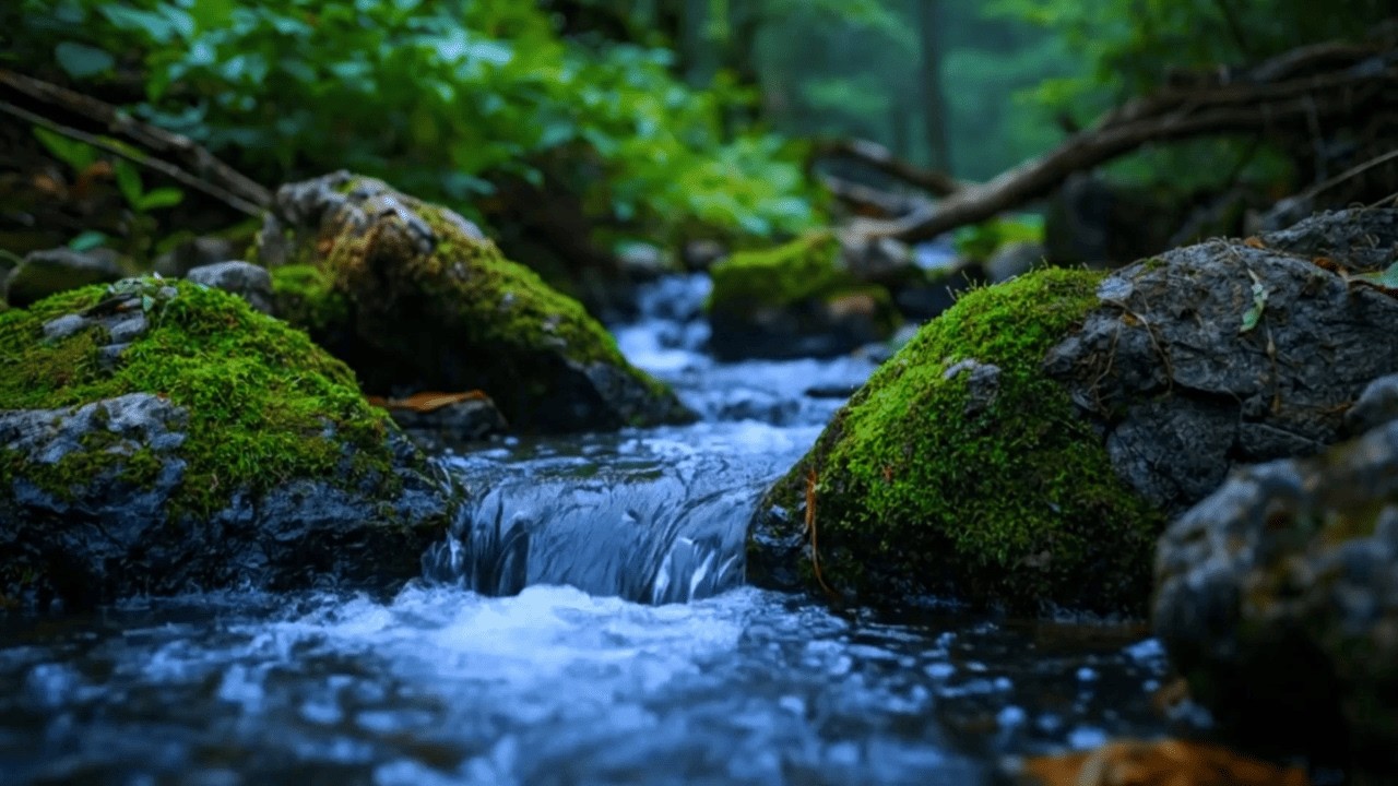Relaxing River Sounds for Deep Sleep 🌙 Forest Stream & Birds Singing | Stress Relief & Insomnia