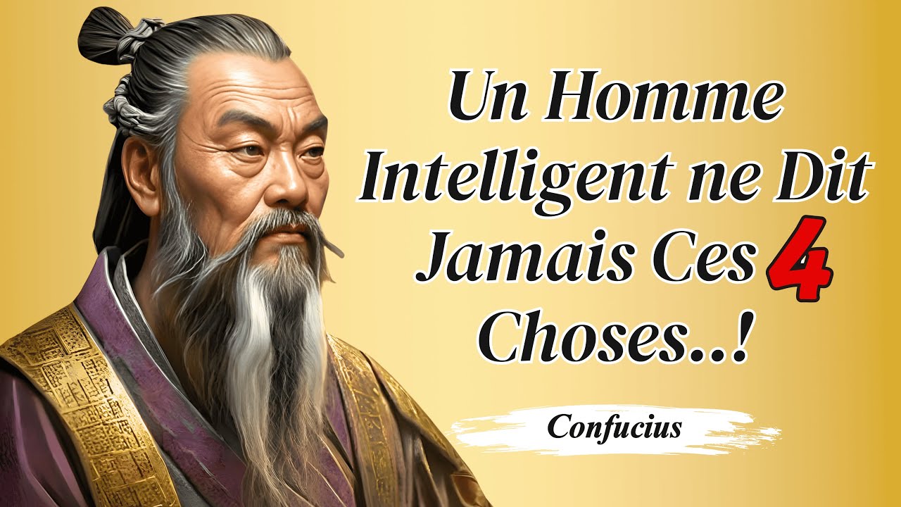 Un Homme Intelligent ne Dit Jamais Ces 4 Choses à Propos de Lui-Même | Sagesse de Confucius