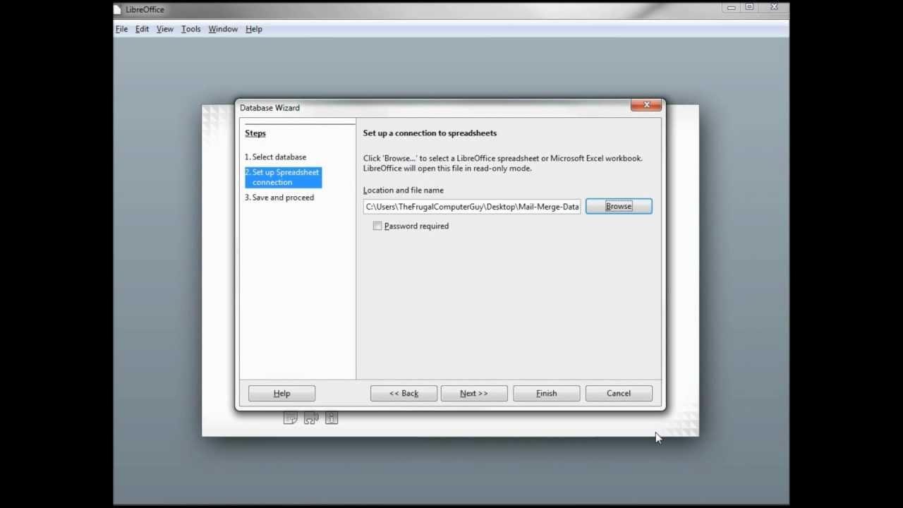 LibreOffice-Writer (87) Mail Merge Part1 - Create a data connection