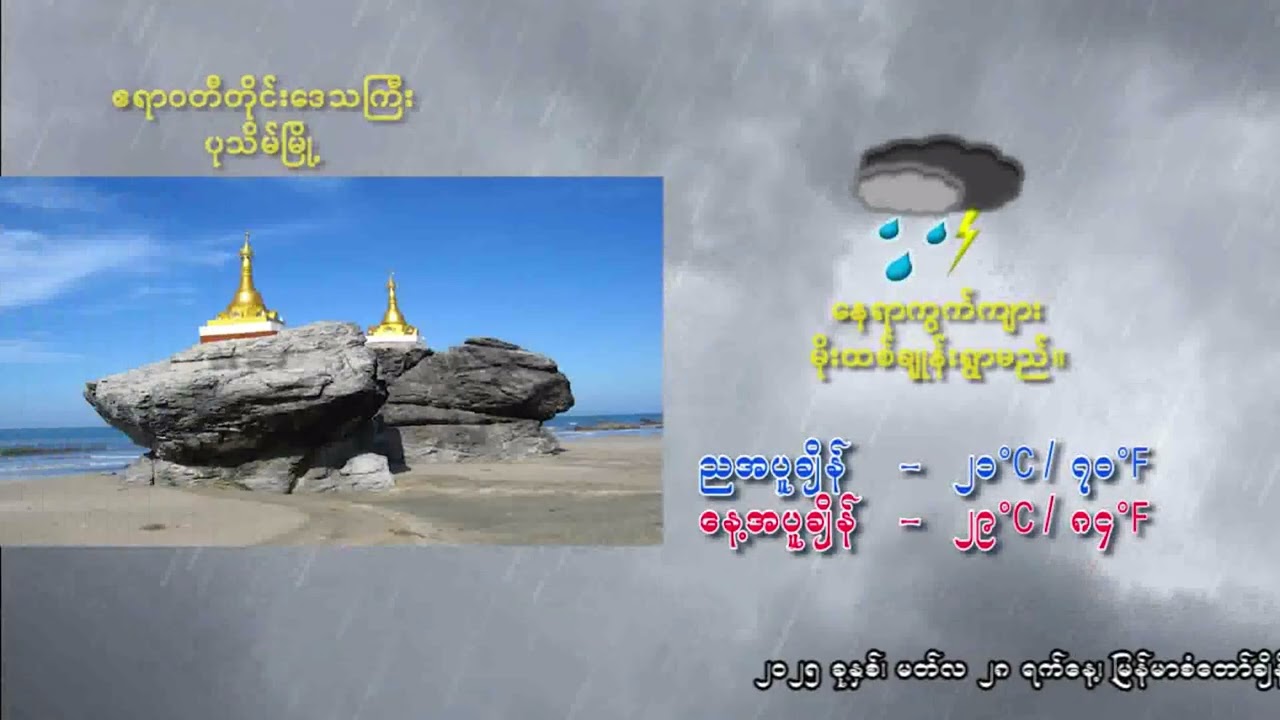 ၂၅-၂-၂၀၂၆ ရက်နေ့ မွန်းလွဲ ၂ နာရီအချိန် မိုးလေဝသ သတင်း