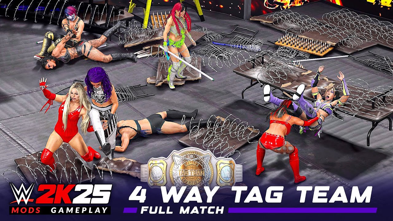 ☠️ TOTAL CHAOS! Rhea Iyo vs Liv Roxanne vs Asuka Kairi vs Bayley Lyra - NO RING NO RULES! [WWE 2K25]