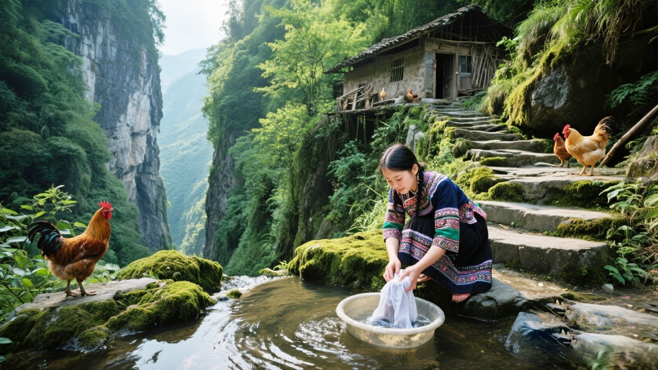 贵州深山探访一独户，少见的20岁年轻姑娘在这里隐居，种地养鸡很自在【乡村阿泰】