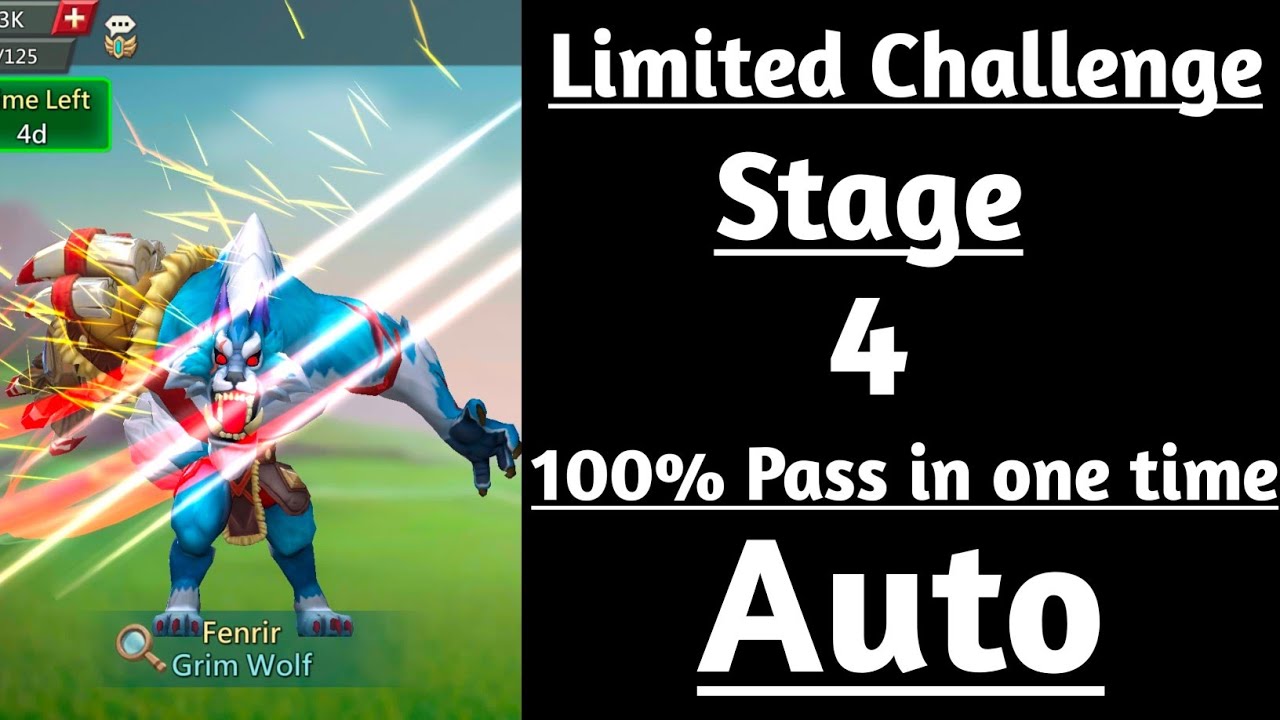 Grim Wolf Limited Challenge Stage 4 Auto|Limited challenge bloodlust stage 4 auto lords mobile