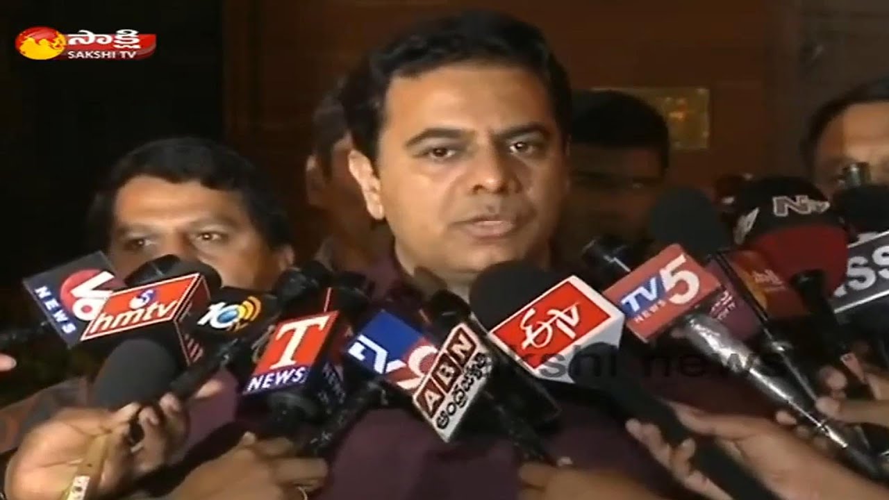 Telangana IT Minister KTR Meets Finance Minister Arun Jaitley || Speaks To Media