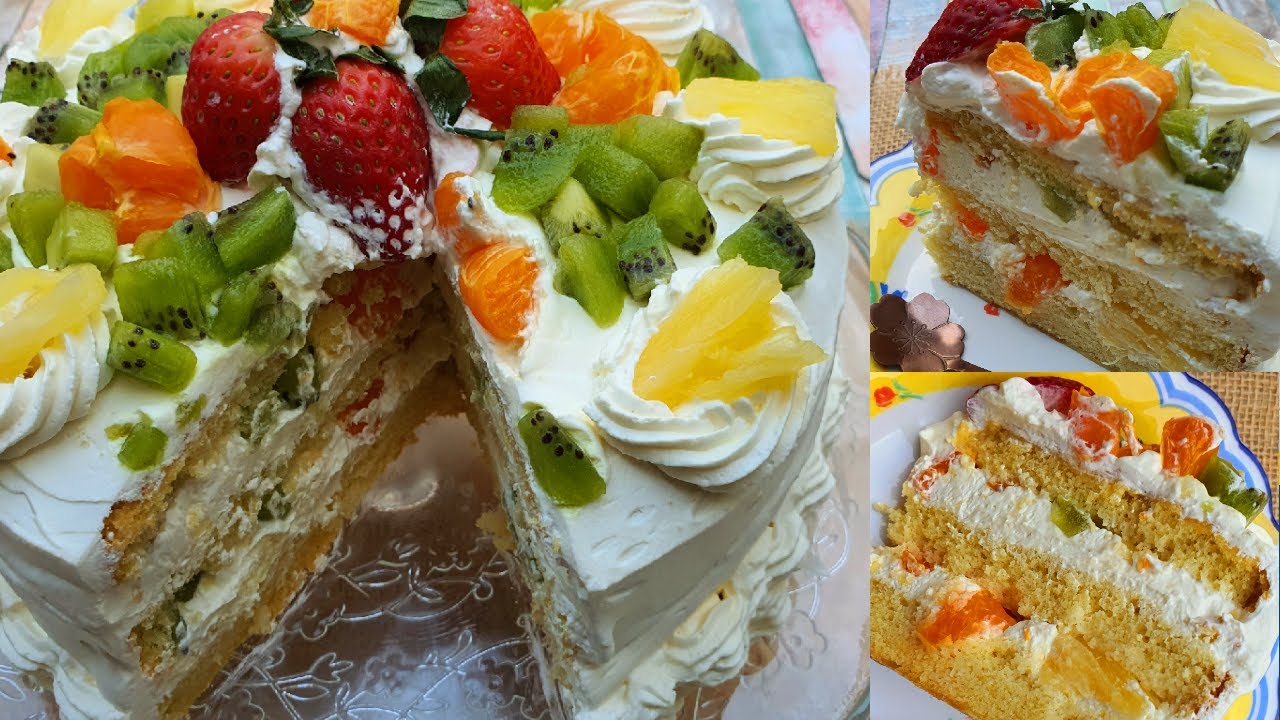 Soft & Moist Fresh Cream Fruit Cake - A MUST TRY CAKE RECIPE!!