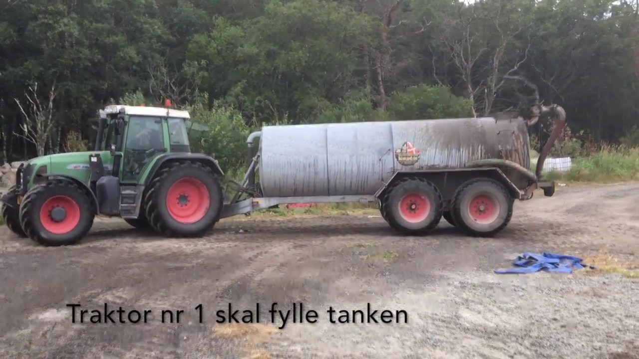 Gjødselkjøring med 2 fjernkontroller