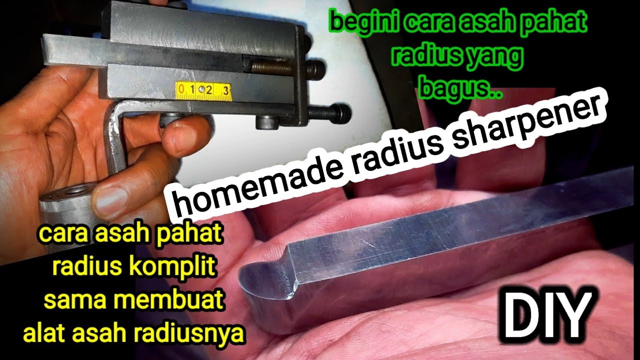 cara asah pahat radius || homemade radius sharpener || arifin lathe