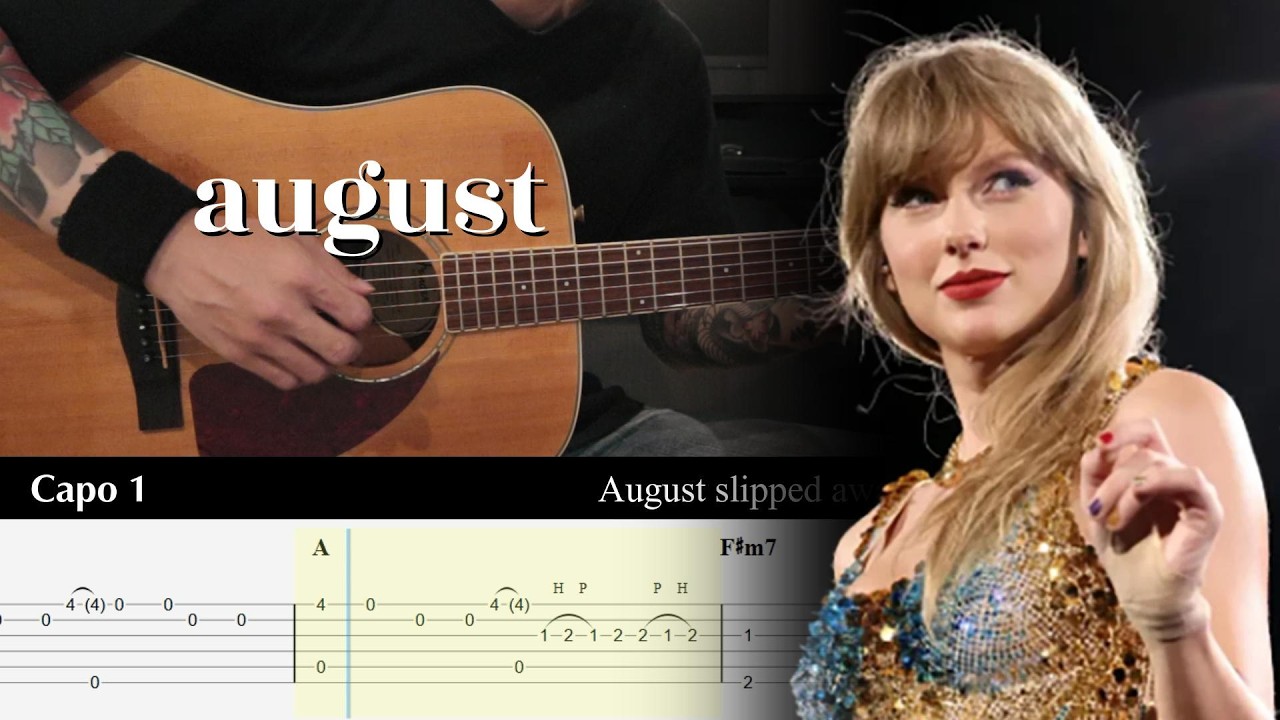 august - Taylor Swift - Fingerstyle Guitar TAB Tutorial