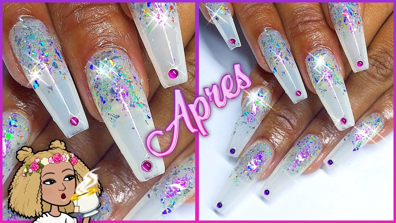 Apres Nails Milky White Aurora Flakie! Is The Hype Real?