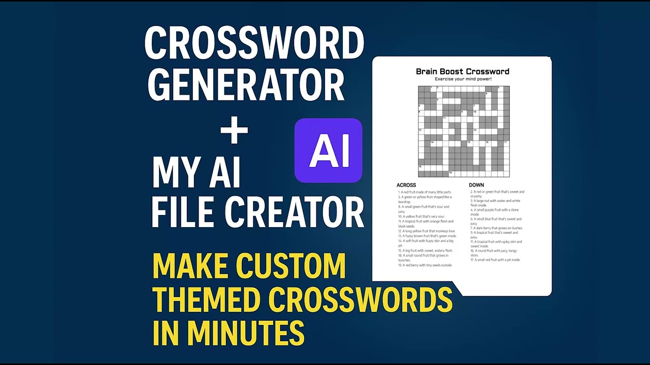 AI Tool To Make Crosswords For KDP EASY!