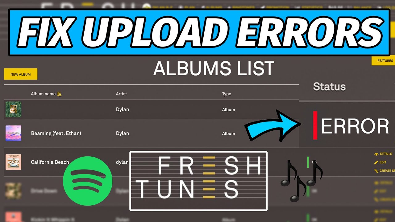 How to Fix the Fresh Tunes Song Upload Error Message - Freshtunes Error Solved