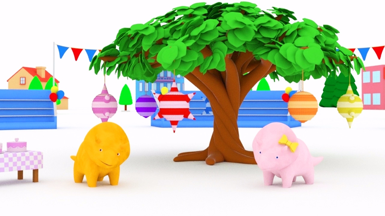 Aprenda as cores brincando com massinha com Dina e Dino, os Dinossauros| Aprender em português