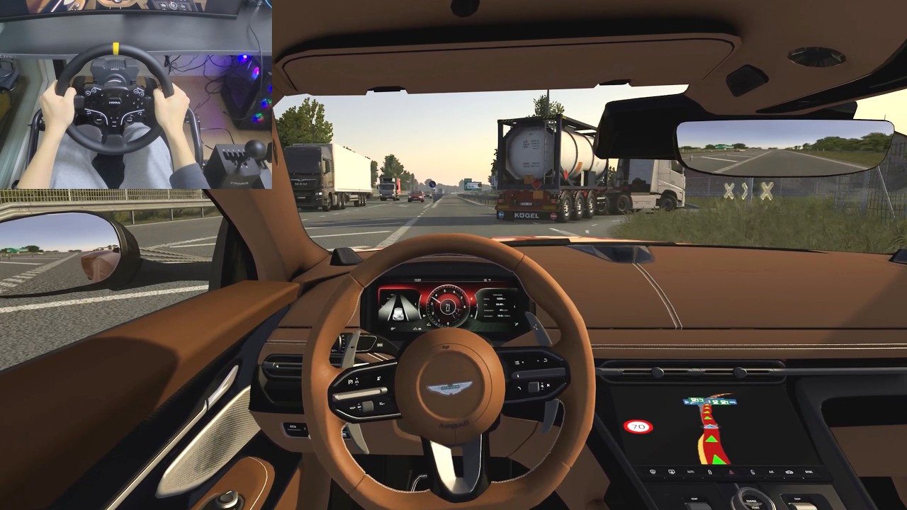 Aston Martin DB12 2023  ┃Euro Truck Simulator 2 ┃MOZA R5 steering wheel