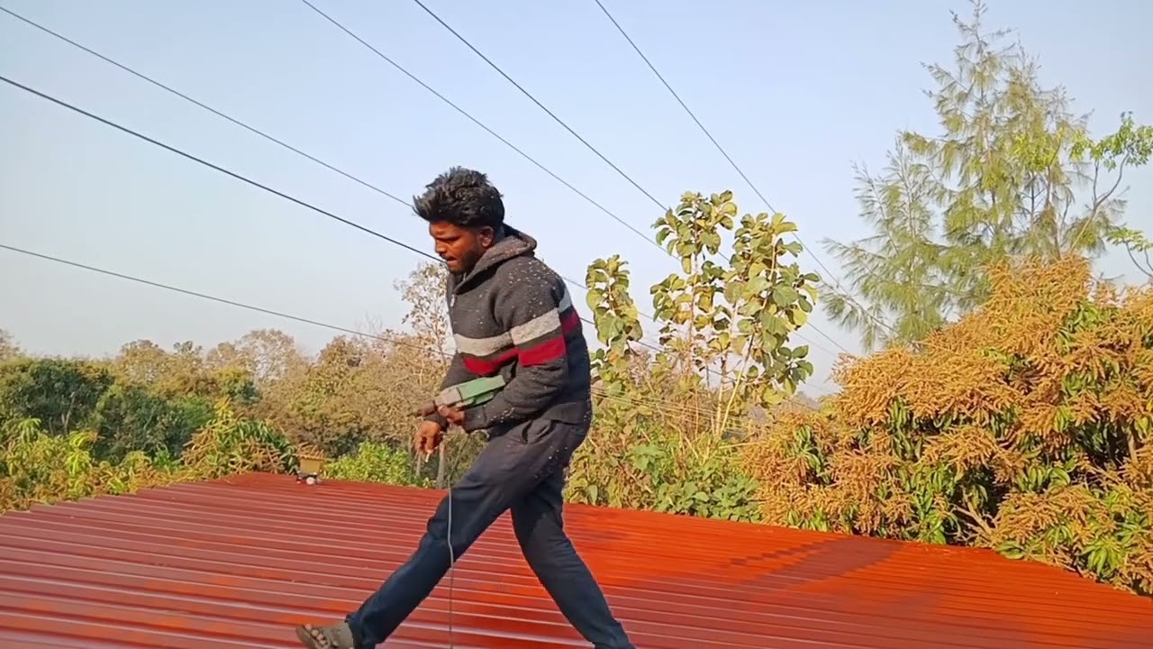 Colour sheet applying on roof # Sheet#jsw#TATA#dharwad #hubli #COLOUR