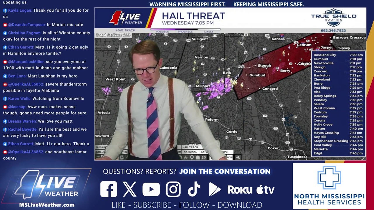 LIVE Update: Severe Thunderstorm Warning in Oktibbeha County