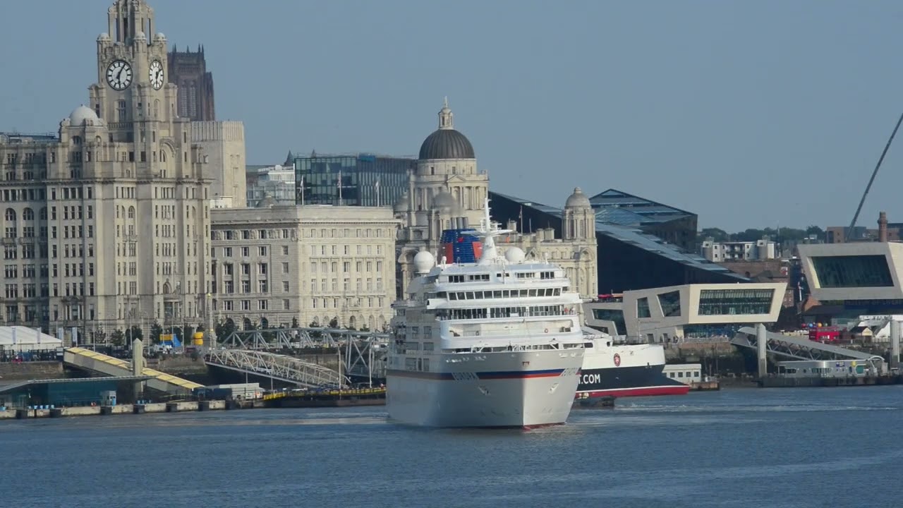 Europa leaving Liverpool 11th August 2014 for sea.
