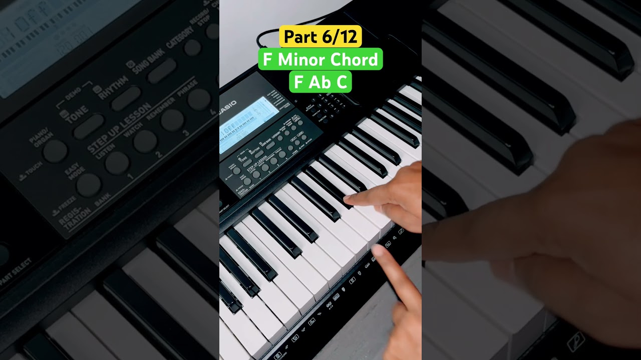 F Minor Chord - Part 6/12 Piano Keyboard Minor Chords #musictheory #shortvideos