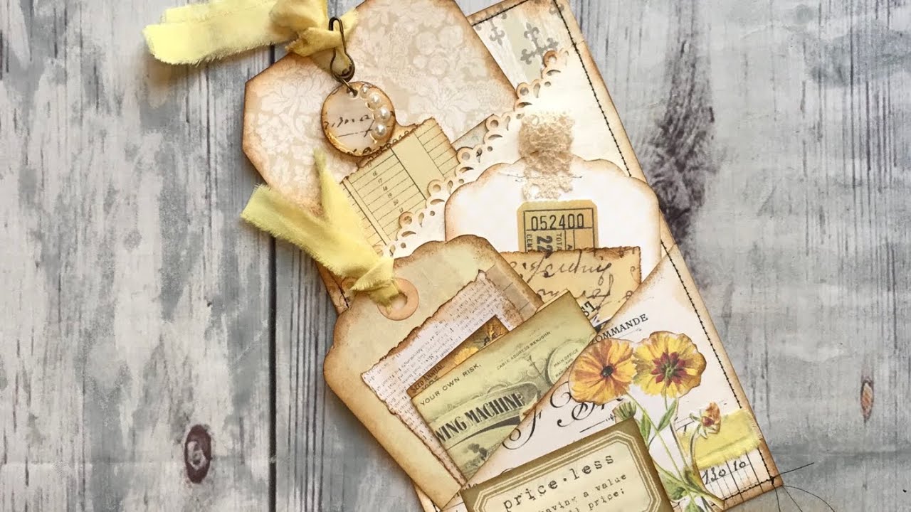 Junk Journal Tutorial- Loaded Pocket with Tags and Embellishments- Easy Ideas