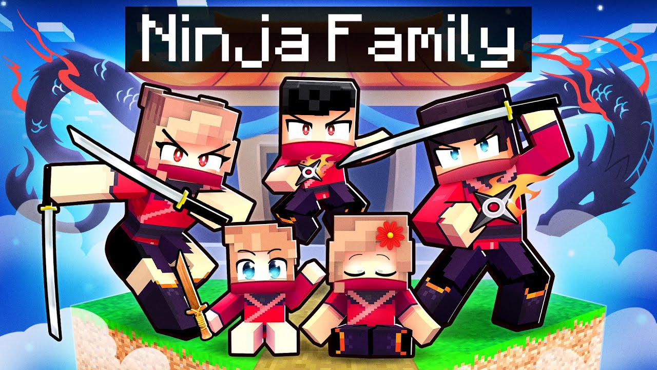 Having a NINJA FAMILY in Minecraft!