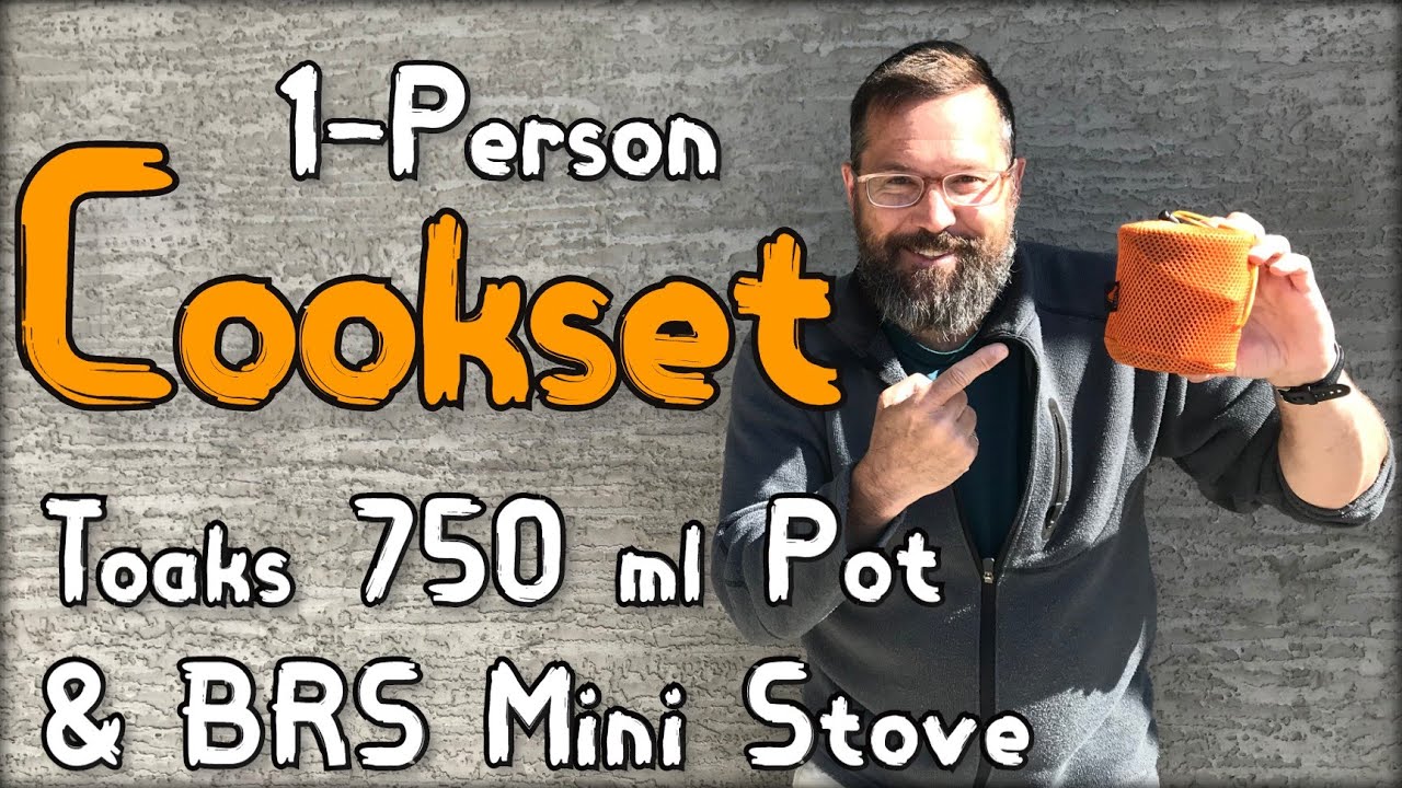 My 1-person  summer cookset  |  TOAKS 750 ml Titanium pot & BRS mini canister stove