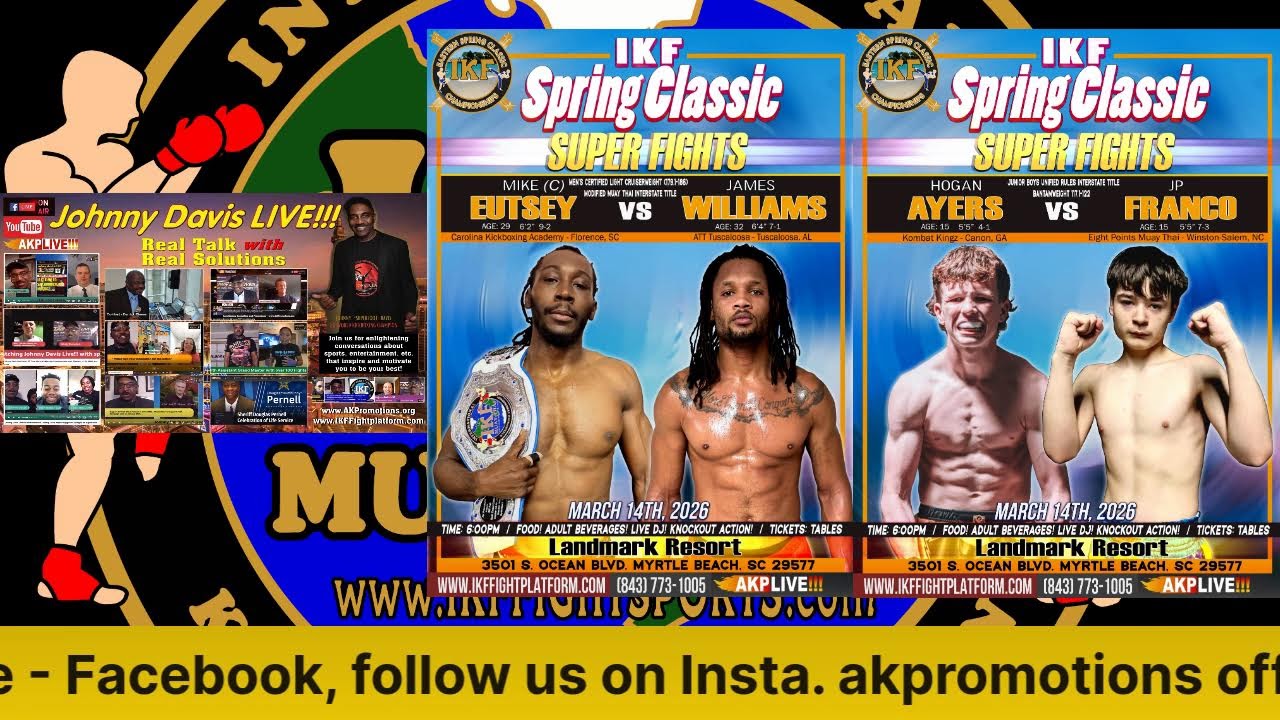 Johnny Davis Live !!! Real Talk- Combat Sports- Muay Thai, Kickboxing, Boxing, MMA and more