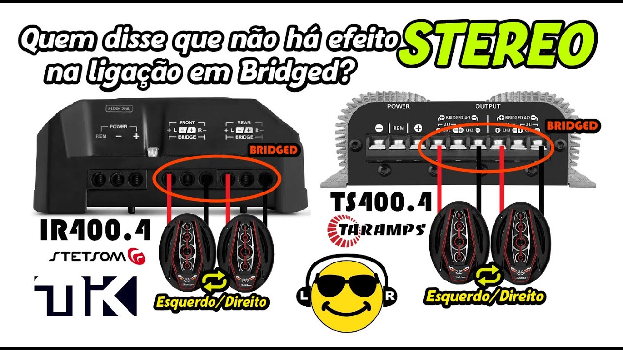 TESTE: Quem disse que não há efeito Stereo na ligação em Bridged? Som Mono e Stereo