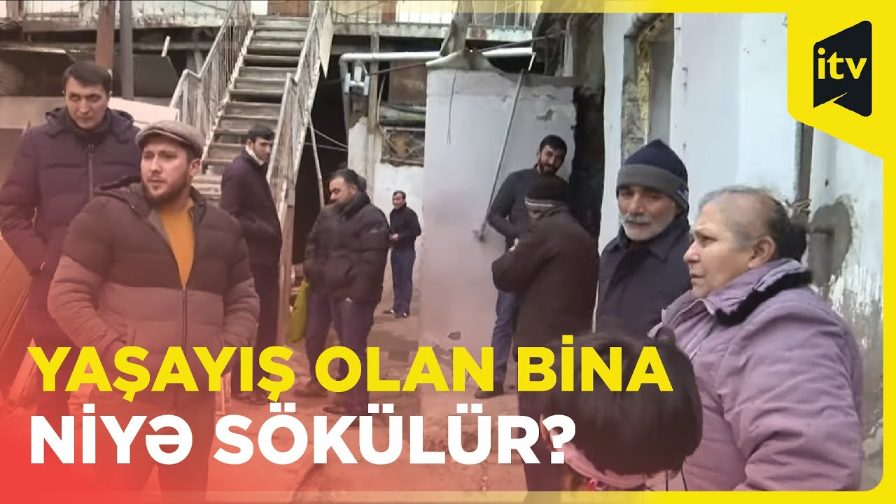 Binanın birinci mərtəbəsi sökülüb, 2-ci mərtəbənin sakini havada qalıb