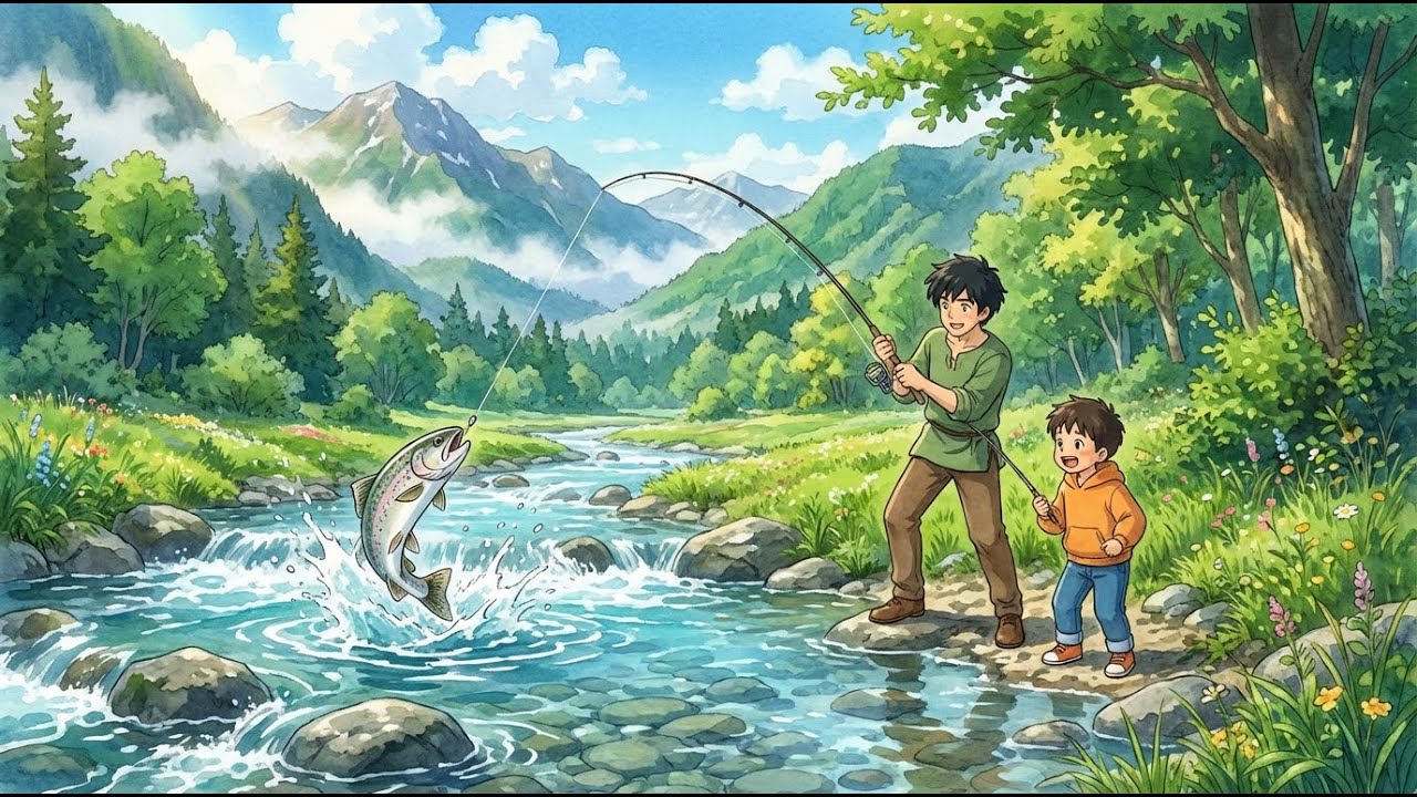 Cozy Mountain Life: Making Miso Soup & Grilled Fish 🍢 Rustic Family Dinner | Ghibli-Style ASMR