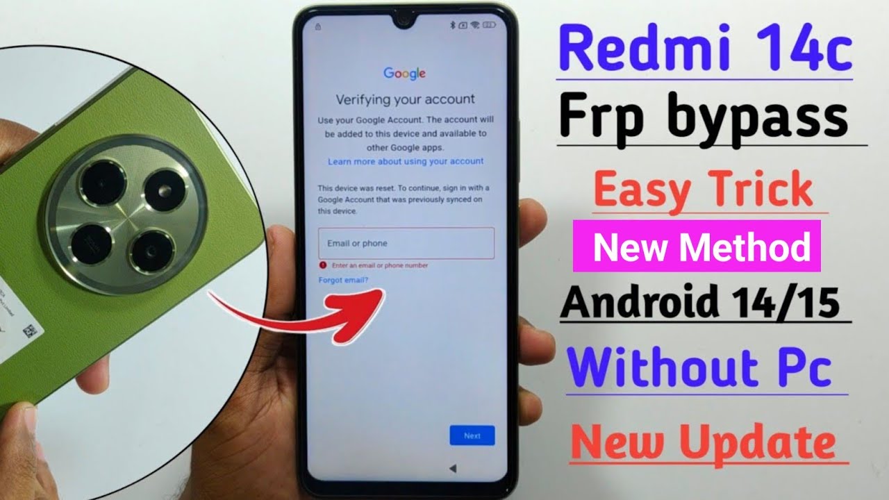 Redmi 14c Frp Bypass New Update 2025 | Android 14,15 Without PC | Google Account Remove Easy Trick 