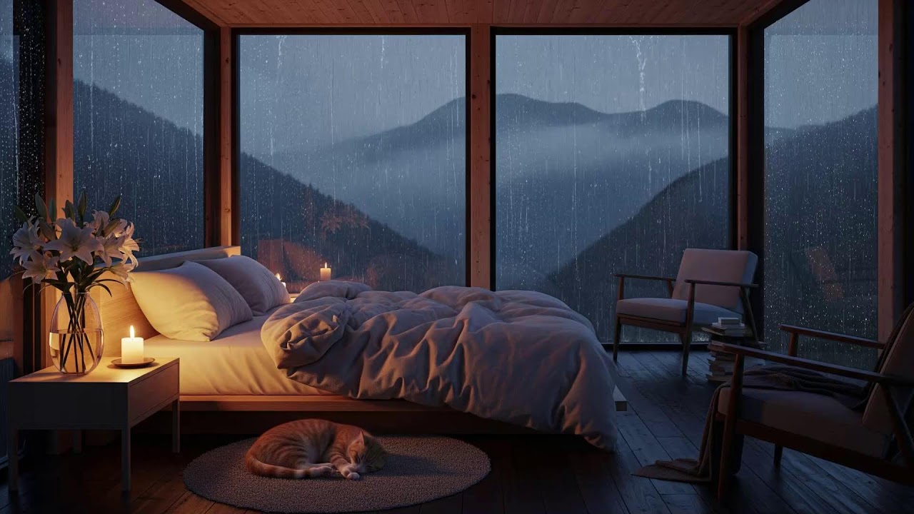 Peaceful Rain in Bedroom for Deep Sleep, Meditation & Calm Nights