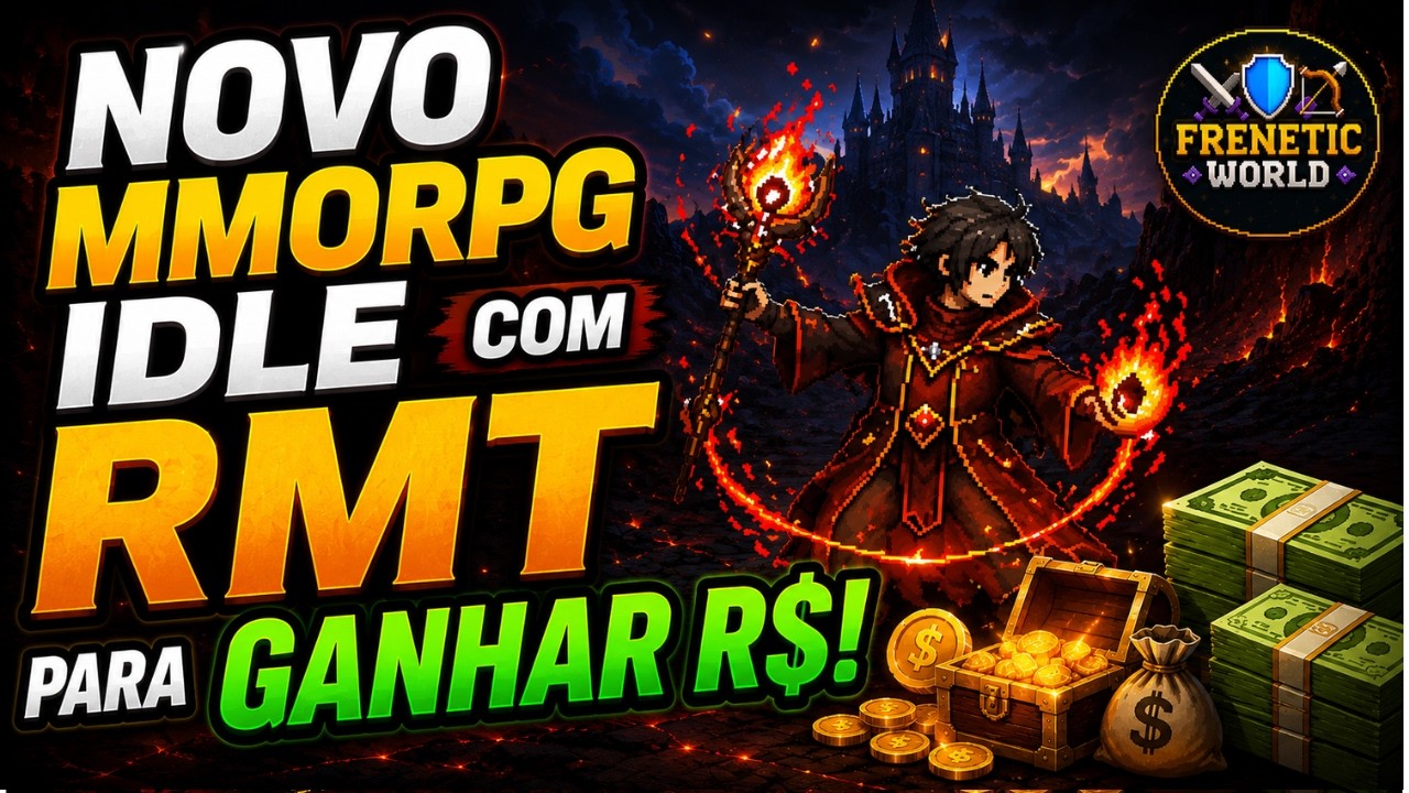 NOVO Jogo MMORPG IDLE com RMT para ganhar DINHEIRO R$! Frenetic World