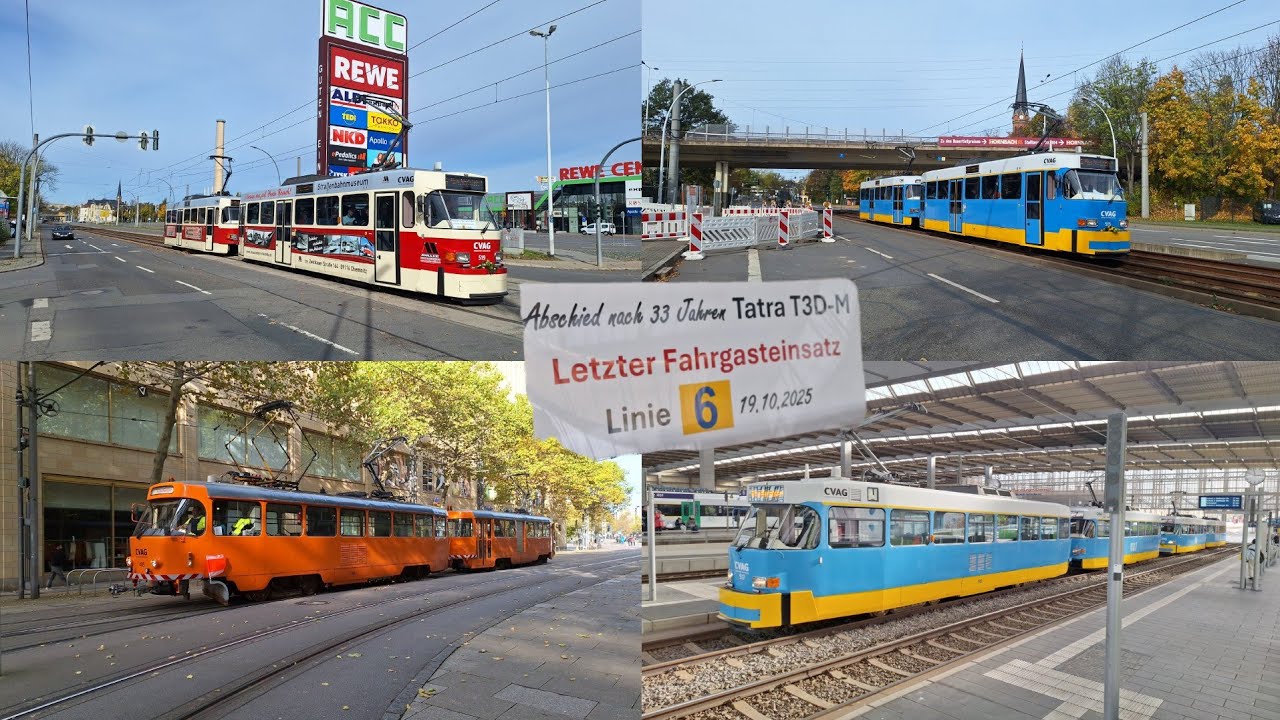 Abschiedsfahrten Tatra T3D-M in Chemnitz