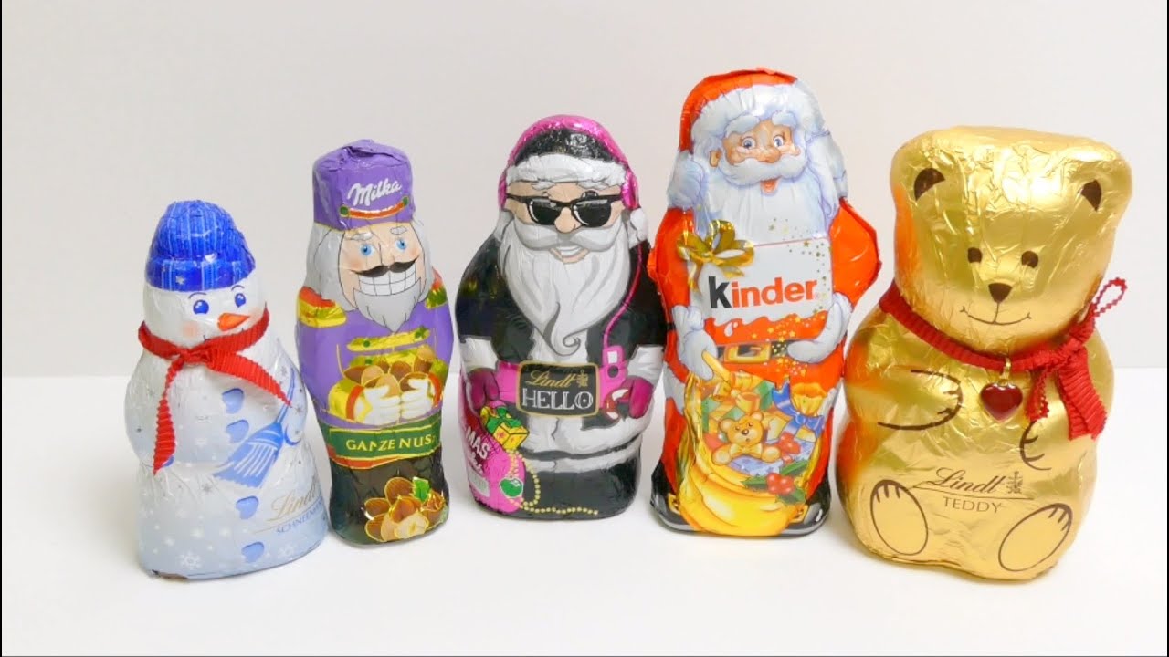 Kinder Santa Claus, Snowman, Milka Nut Cracker, Chocolate Teddy Bear Christmas 2015 Edition