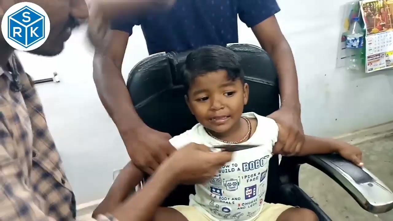 2years kids new look hairstyle|boy cutting skills in srk telugubarber