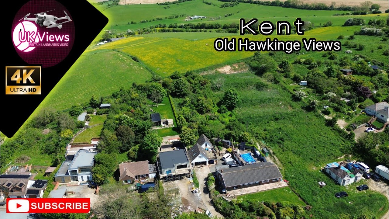 Old Hawkinge, Folkestone Area View | Drone Video | UK 🇬🇧