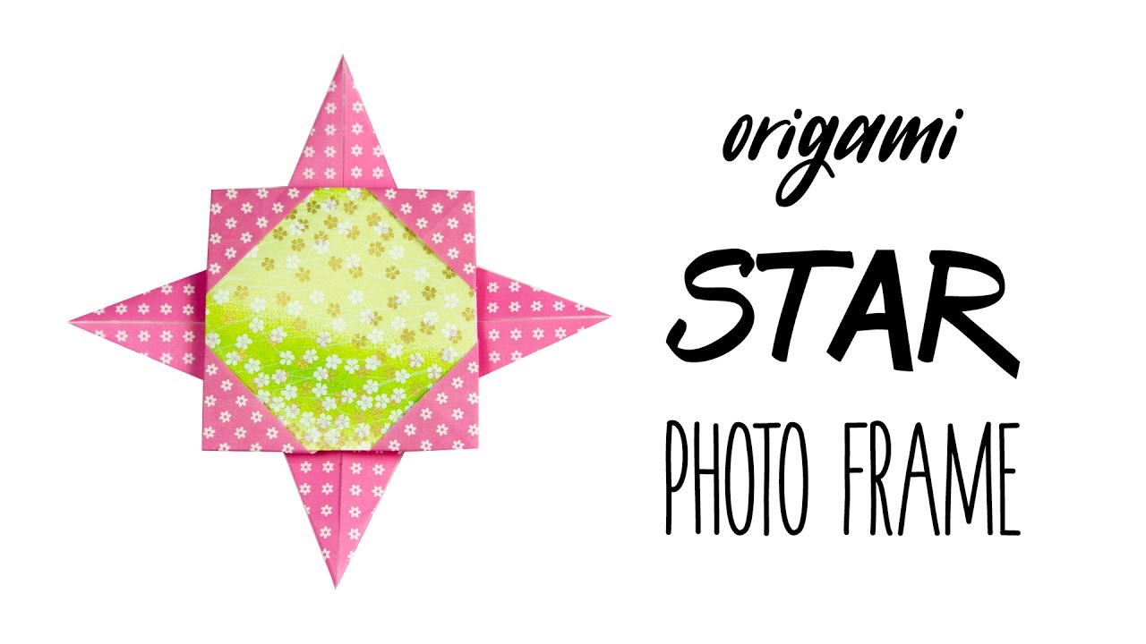 Easy Origami Star Photo Frame Tutorial - DIY - Paper Kawaii