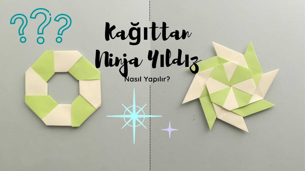 Kağıttan 8'li Ninja Yıldızı Yapımı/ Origami Zamanı/ Making 8 Ninja Stars out of Paper
