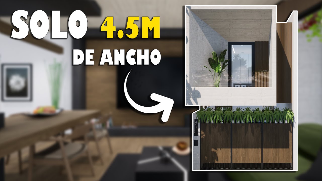Moderna MINI-CASA de solo 4.5x16 metros!! 🔥