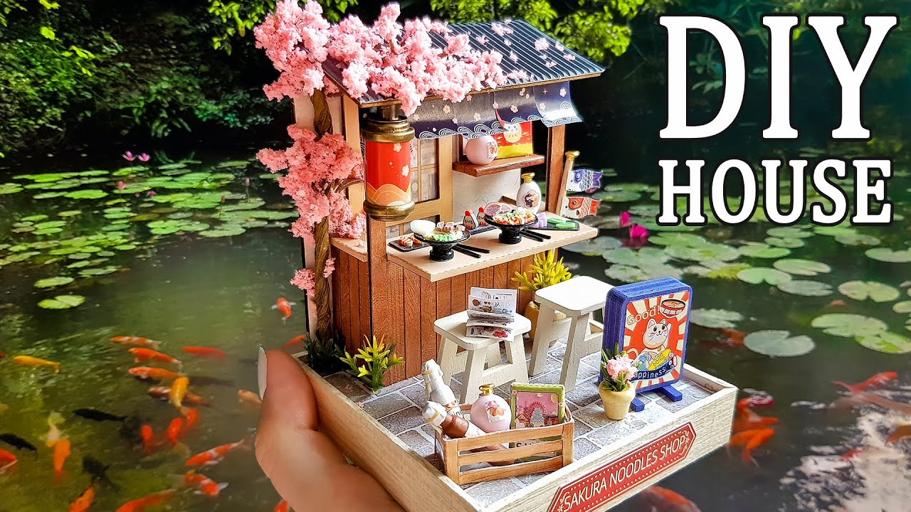 DIY Miniature dollhouse kit Sakura noodles shop Corner of happiness - 樱花面馆 - 사쿠라 국수 가게 - さくら製麺所