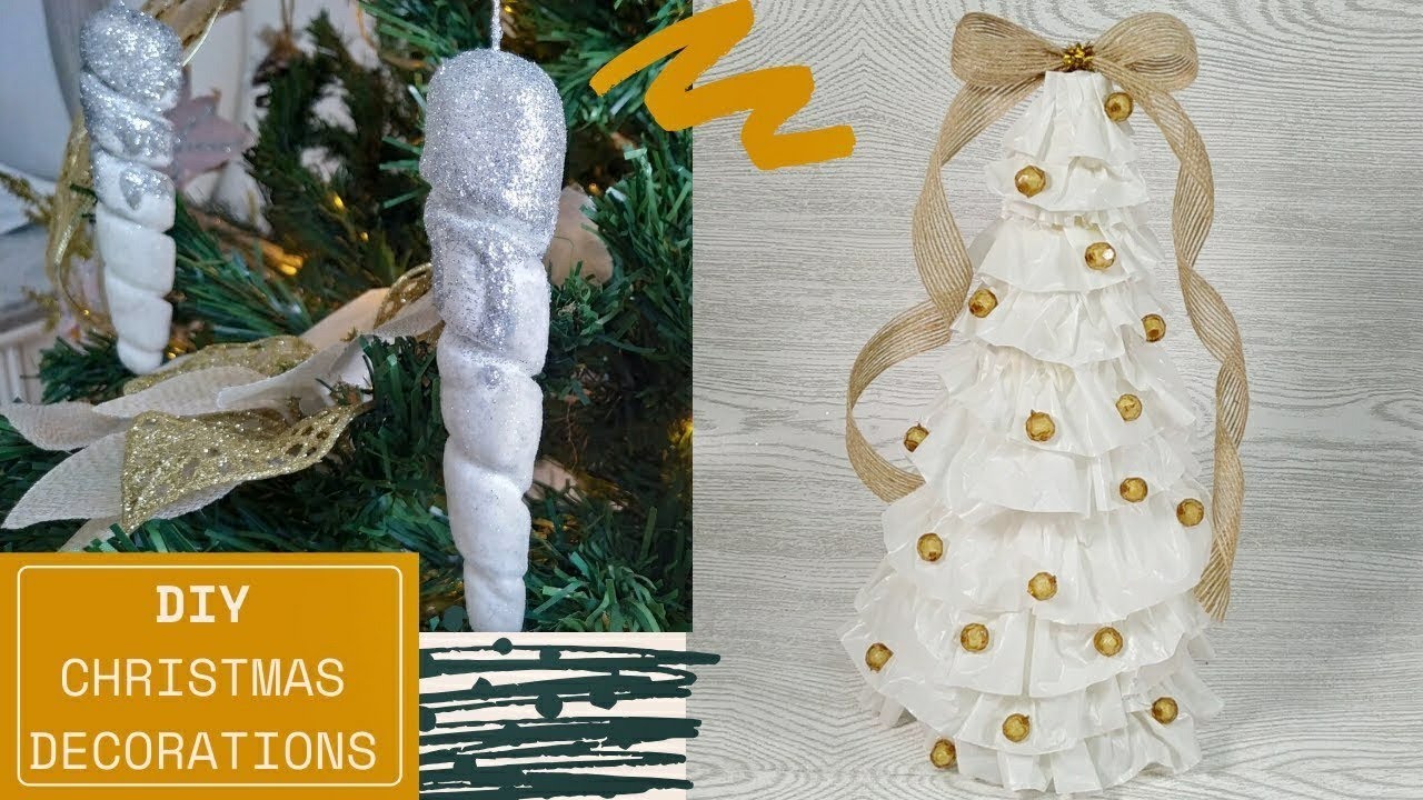 ¡HICE UN ARBOL DE NAVIDAD CON BOLSAS PLASTICAS! - ESTALACTITAS DE PASTA MOLDEABLE