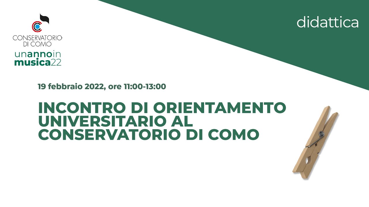 Incontro di orientamento universitario al Conservatorio di Como | Live @ Conservatorio di Como
