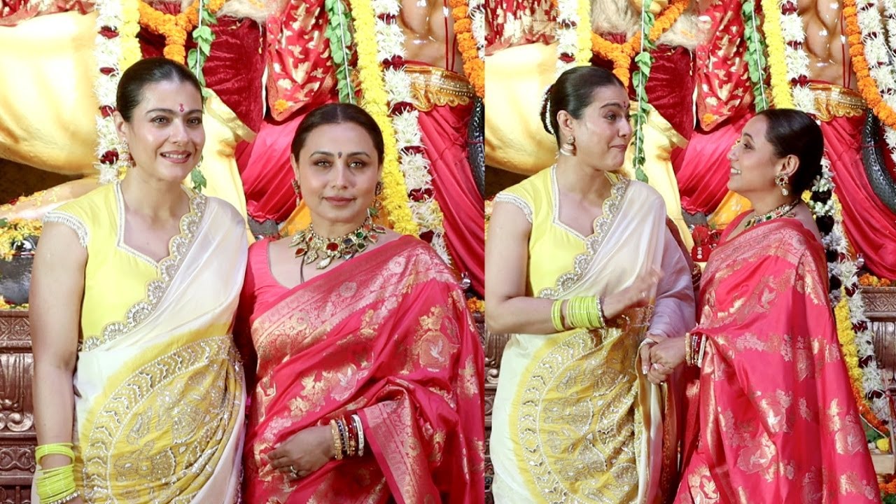 Rani Mukherjee With Kajol At Durga Puja 2025