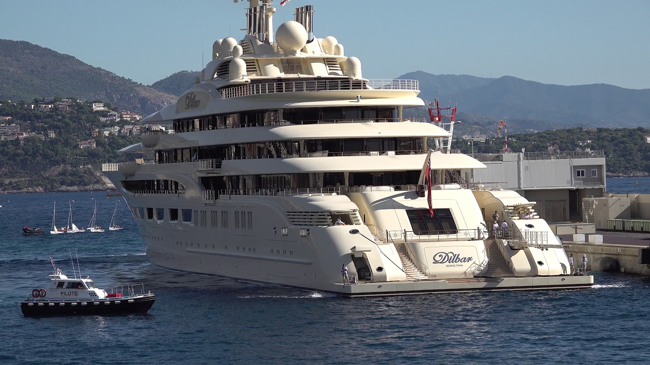 Megayacht DILBAR (video #7). Port of Monaco.