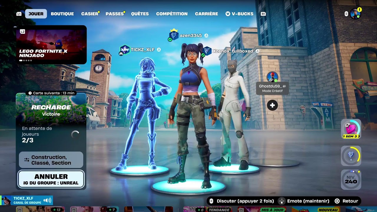 Live Fornite classé avec abonner