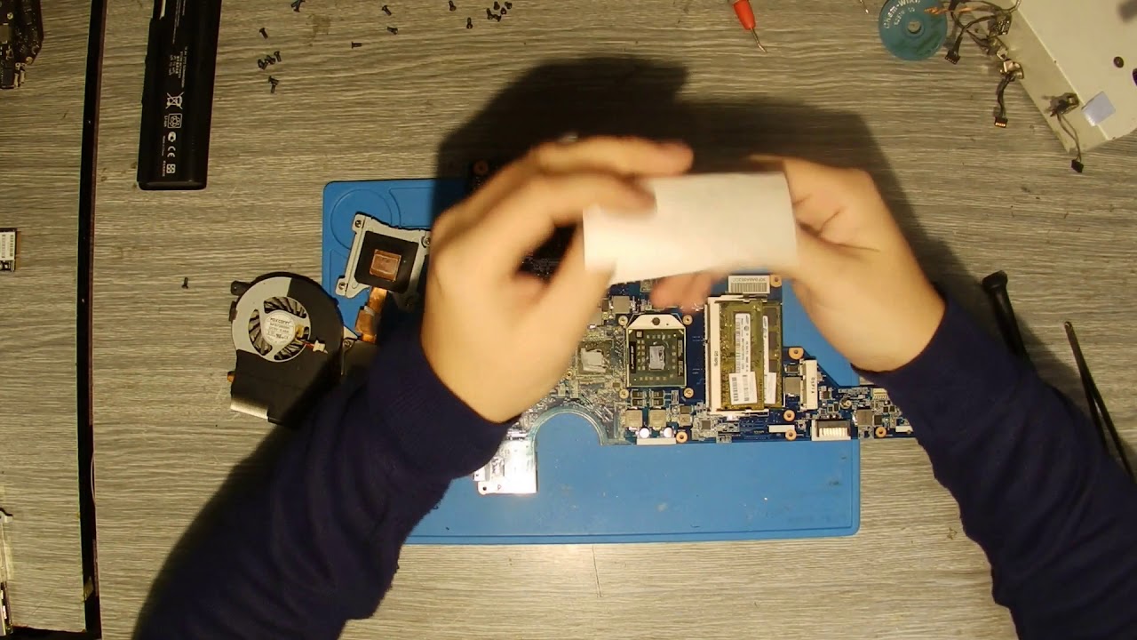 HP G62 dust cleaning, thermal paste, thermal pads. Disassembly, assembly.