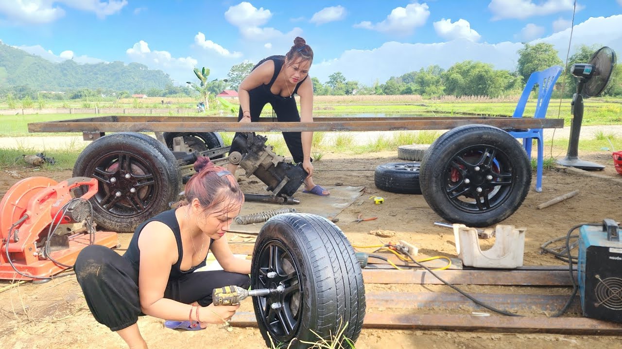 Genius girl repairs and builds a car - (Part 1).