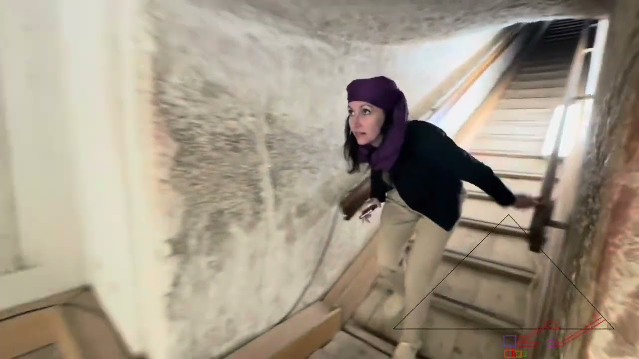 Menkaure pyramid walk inside.