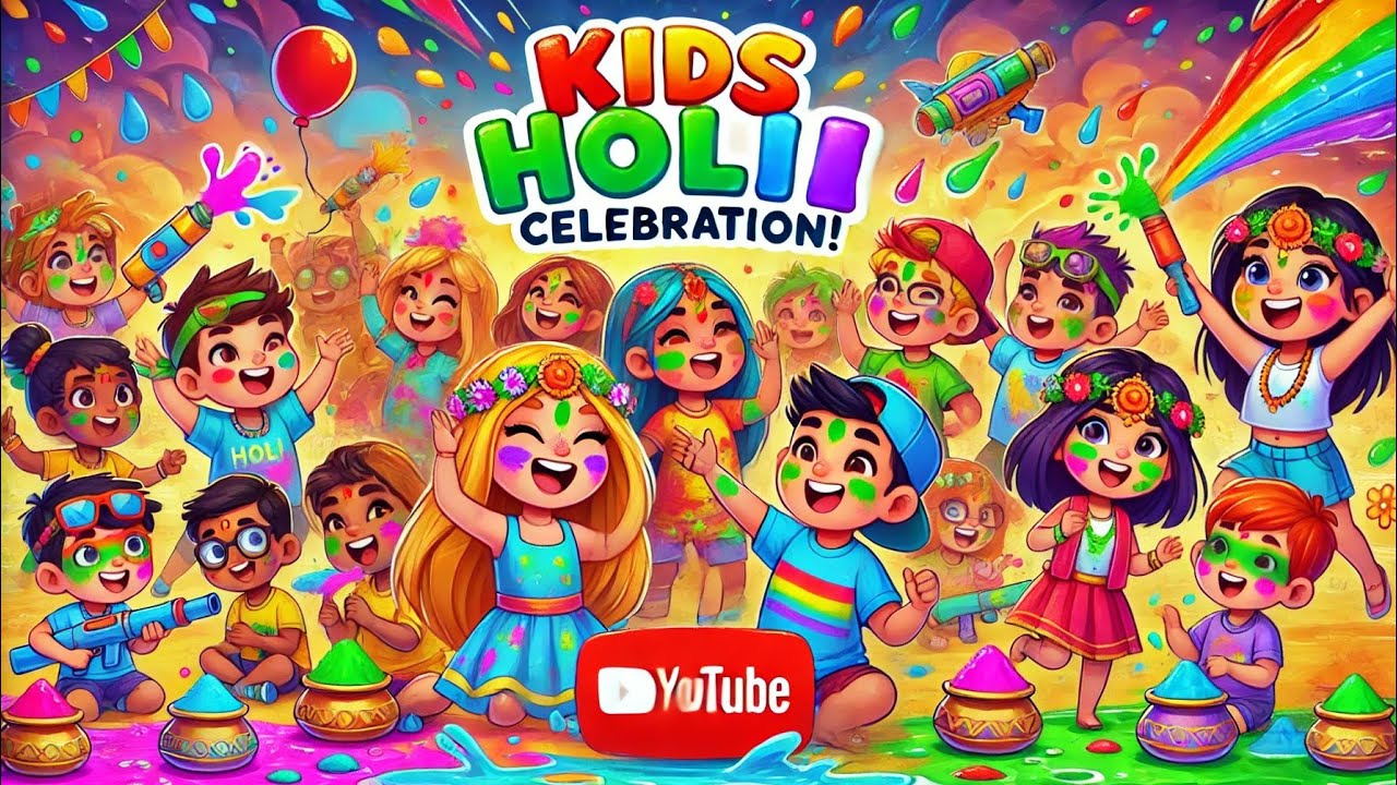 Bachcho ki Holi | Holi celebration rhymes | Holi rhymes for kids | holi cartoon