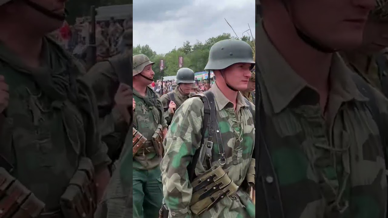 German infantry leaving the battleground. | WW2 re-enactment. 